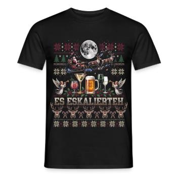 Es eskaliert eh Weihnachtsspaß Weihnachten Ugly - Männer T-Shirt - Schwarz - Vorne - AI Model Male 178 light (178cm)