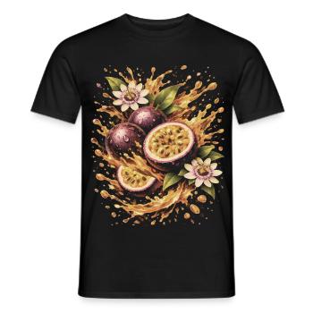 Passionsfrucht Exotische Maracudja Spritzkunst - Männer T-Shirt - Schwarz - Vorne - AI Model Male 178 light (178cm)
