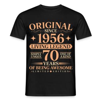 Original 1956 Jahrgang geboren 70th Birthday - Männer T-Shirt - Schwarz - Vorne - AI Model Male 178 light (178cm)