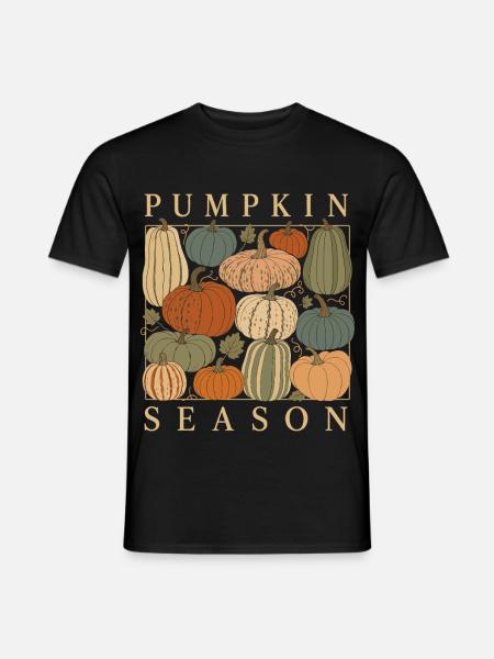 Pumpkin Season - Cozy Kürbis Herbst  - Männer T-Shirt - Schwarz