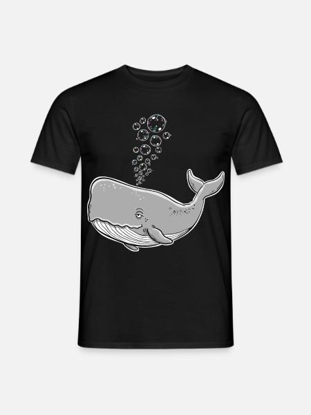 Wal mit Seifenblasen Pottwal Buckelwal Ocean - Männer T-Shirt - Schwarz