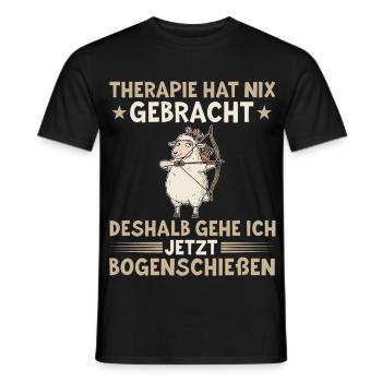 Bogenschützin Schaf Therapie Bogensport - Männer T-Shirt - Schwarz - Vorne - AI Model Male 178 light (178cm)