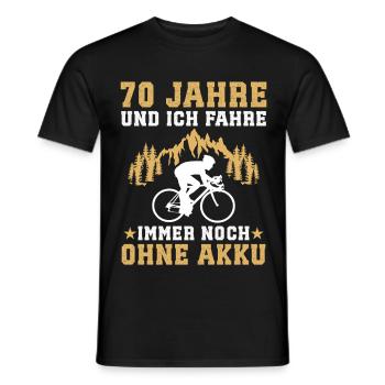 70. Geburtstag Geschenk Fahrrad Rennrad 70 Jahre  - Männer T-Shirt - Schwarz - Vorne - AI Model Male 178 light (178cm)