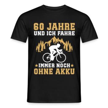 60. Geburtstag Geschenk Fahrrad Rennrad 60 Jahre - Männer T-Shirt - Schwarz - Vorne - AI Model Male 178 light (178cm)