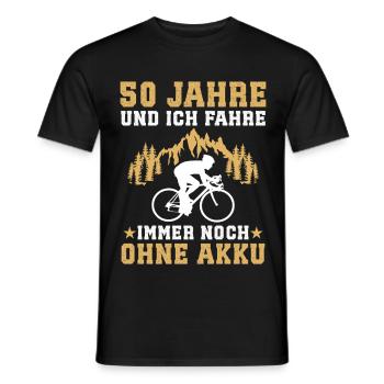 50. Geburtstag Geschenk Fahrrad Rennrad 50 Jahre - Männer T-Shirt - Schwarz - Vorne - AI Model Male 178 light (178cm)