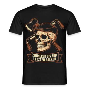 Zimmerer Totenkopf - Bis zum letzten Balken - Männer T-Shirt - Schwarz - Vorne - AI Model Male 178 light (178cm)
