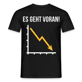 Es Geht Voran! (Fortschritt / Abwärts / NEG 2C) - Männer T-Shirt - Schwarz - Vorne - AI Model Male 178 light (178cm)