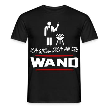 Ich grill dich an die Wand Grillsprüche Chef BBQ - Männer T-Shirt - Schwarz - Vorne - AI Model Male 178 light (178cm)