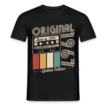 Original 1967 – 60. Geburtstag Retro Kassette - Männer T-Shirt - Schwarz - Vorne - AI Model Male 178 light (178cm)