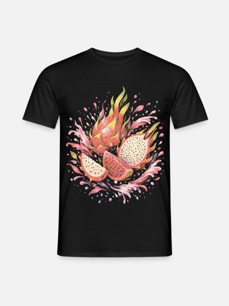 Pitaya Exotische Drachenfrucht-Spritzkunst - Männer T-Shirt - Schwarz