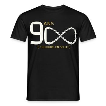 Fahrradgeschenk für Radfahrer 90 Jahre - Männer T-Shirt - Schwarz - Vorne - AI Model Male 178 light (178cm)