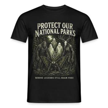 Kryptiden schützen unsere Nationalpark-Mottenmänner - Männer T-Shirt - Schwarz - Vorne - AI Model Male 178 light (178cm)