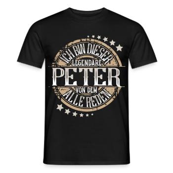 Peter - Männer T-Shirt - Schwarz - Vorne - AI Model Male 178 light (178cm)