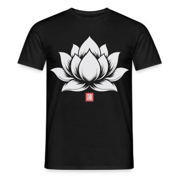 Lotus Flower Japanese - Männer T-Shirt - Schwarz - Vorne - AI Model Male 178 light (178cm)