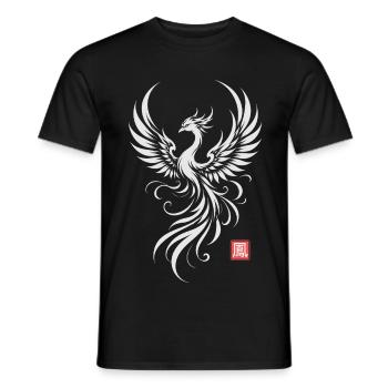 Phoenix Japanese Art Mythical Bird Rebirth - Männer T-Shirt - Schwarz - Vorne - AI Model Male 178 light (178cm)
