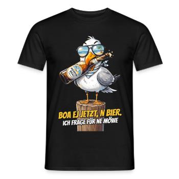 Möwe Bier Spruch Strand - Männer T-Shirt - Schwarz - Vorne - AI Model Male 178 light (178cm)