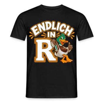 Endlich In R-ENTE Lustiger Rente / Rentner Spruch  - Männer T-Shirt - Schwarz - Vorne - AI Model Male 178 light (178cm)