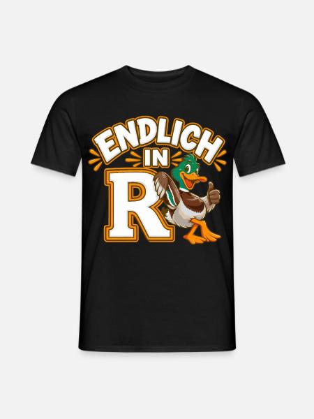 Endlich In R-ENTE Lustiger Rente / Rentner Spruch  - Männer T-Shirt - Schwarz