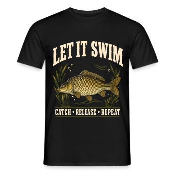 Karpfenangeln Catch and Release Shirt - Männer T-Shirt - Schwarz - Vorne - AI Model Male 178 light (178cm)