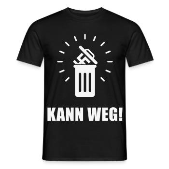 Kann Weg! (Gegen Rechts, Nie Wieder, Politik / W) - Männer T-Shirt - Schwarz - Vorne - AI Model Male 178 light (178cm)