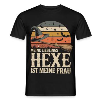 Meine Lieblingshexe ist meine Frau - Männer T-Shirt - Schwarz - Vorne - AI Model Male 178 light (178cm)