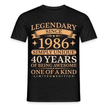 1986 Baujahr Einzigartig Birthday 40 Jahre - Männer T-Shirt - Schwarz - Vorne - AI Model Male 178 light (178cm)