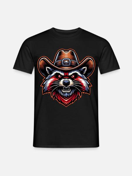 Western Waschbär - Männer T-Shirt - Schwarz
