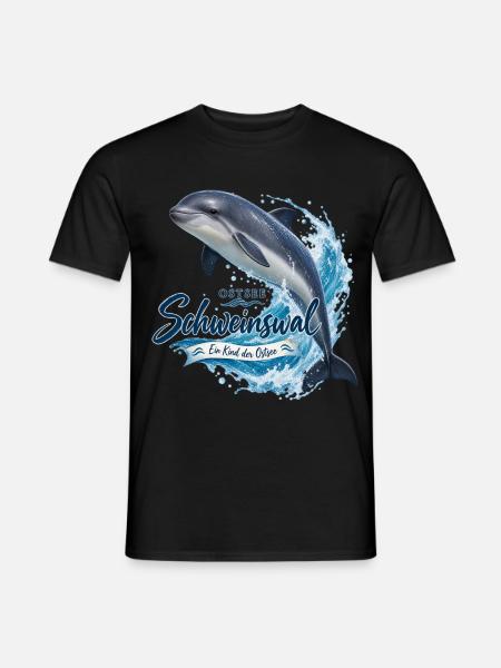 Schweinswal Ostsee Spritzer - Männer T-Shirt - Schwarz
