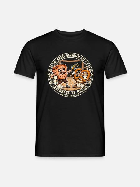 Leberkäse vs Brezel - Männer T-Shirt - Schwarz