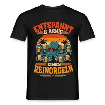 Achtarmig Party Saufen Malle - Männer T-Shirt - Schwarz - Vorne - AI Model Male 178 light (178cm)