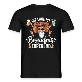 Die Lage ist besäufnisserregend - Männer T-Shirt - Schwarz - Vorne - AI Model Male 178 light (178cm)