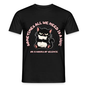 Manchmal brauchen wir einfach nur eine Umarmung - Männer T-Shirt - Schwarz - Vorne - AI Model Male 178 light (178cm)