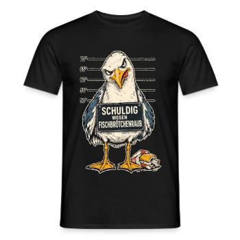 Möwe Fischbrötchenraub Lustiger Spruch Shirt - Männer T-Shirt - Schwarz - Vorne - AI Model Male 178 light (178cm)