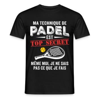 Meine Padel-Technik - Männer T-Shirt - Schwarz - Vorne - AI Model Male 178 light (178cm)
