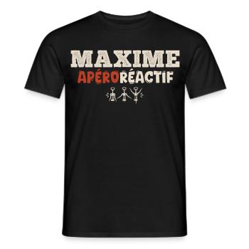 Maxime Apéroréactif – Humorgeschenk - Männer T-Shirt - Schwarz - Vorne - AI Model Male 178 light (178cm)