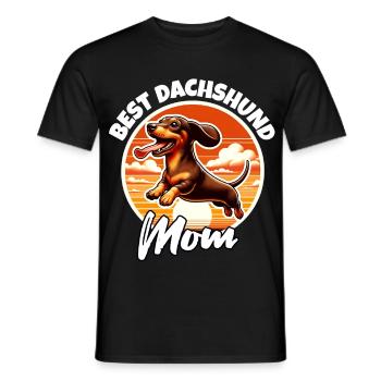 Dackel Mama - Männer T-Shirt - Schwarz - Vorne - AI Model Male 178 light (178cm)