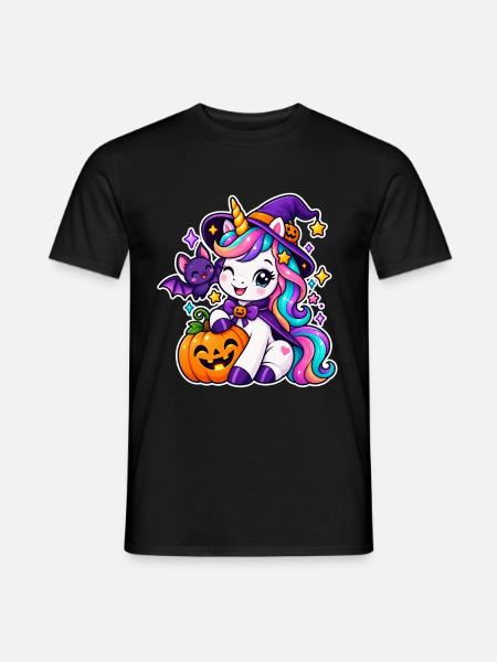 Halloween Einhorn - Männer T-Shirt - Schwarz