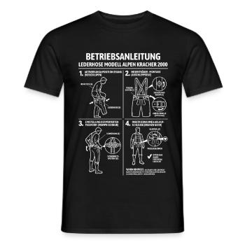 Lederhose Betriebsanleitung - Männer T-Shirt - Schwarz - Vorne - AI Model Male 178 light (178cm)