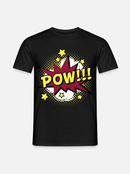 Comic POW Knall Cartoon Superheld - Männer T-Shirt - Schwarz