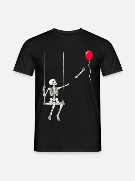 Rotes Ballonskelett - Männer T-Shirt - Schwarz