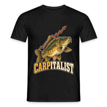Carpitalist Karpfen Angeln Wortspiel Shirt - Männer T-Shirt - Schwarz - Vorne - AI Model Male 178 light (178cm)