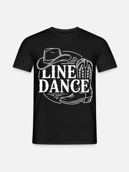 Line Dance Western Boots Hut - Männer T-Shirt - Schwarz