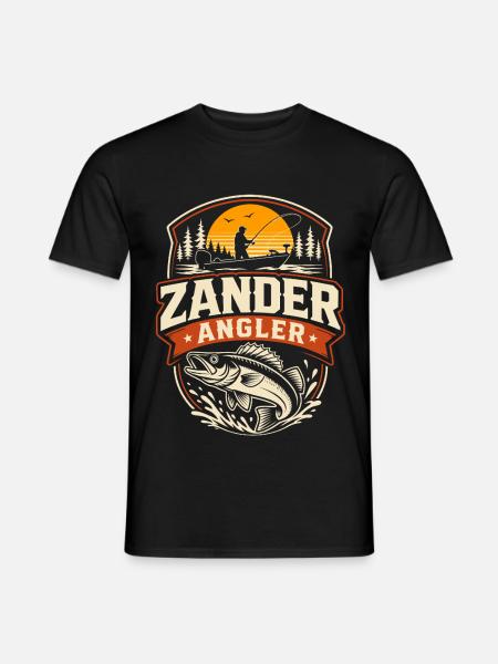 Zander Angler Geburtstags-Shirt - Männer T-Shirt - Schwarz