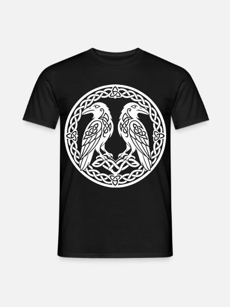 Odins Raben im keltischen Knotenkreis - Männer T-Shirt - Schwarz