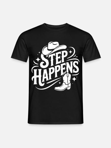 Step Happens Western Stil - Männer T-Shirt - Schwarz
