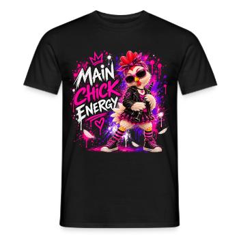 Main Chick Energy Neon Punk-Henne - Männer T-Shirt - Schwarz - Vorne - AI Model Male 178 light (178cm)