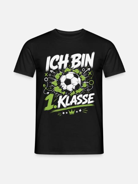 Erstklässler Fußball Einschulung Stolz - Männer T-Shirt - Schwarz