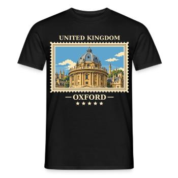 Großbritannien Oxford Vintage Reisemarke - Männer T-Shirt - Schwarz - Vorne - AI Model Male 178 light (178cm)
