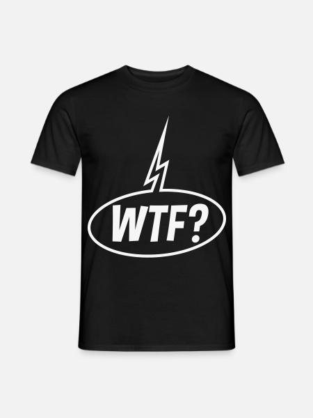 WTF Sprechblase (Fragezeichen / White) - Männer T-Shirt - Schwarz