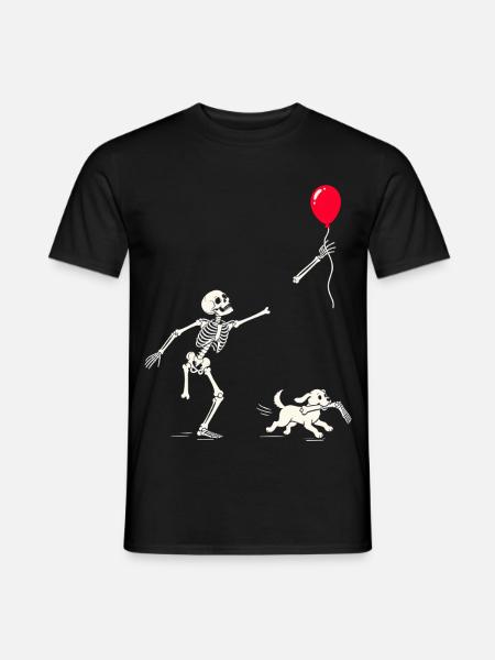 Rotes Ballonskelett - Männer T-Shirt - Schwarz